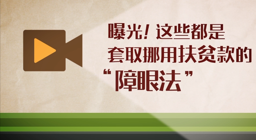 【阅微】曝光！这些都是套取挪用扶贫款的“障眼法”